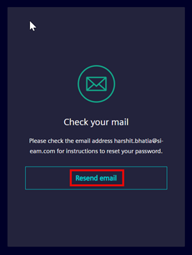 Resend email link